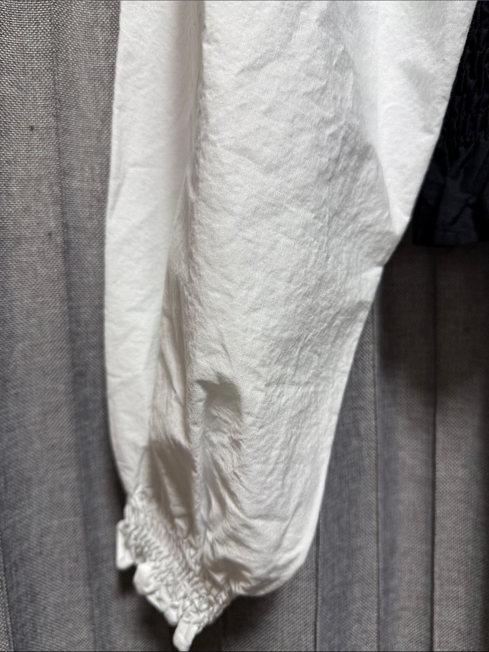 Zara Smocked Button-Front Blouse with Ruffle Neck - Picture 4 of 5